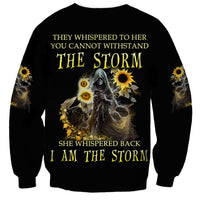 I Am The Storm Reaper Sunflower Roses Wings Sweatshirt - Wonder Print Shop