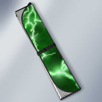 Personalized Darts Lightning Green Storm Auto Sun Shade with Electric Energy Pattern and Dartboard Graphics - Wonder Print Shop
