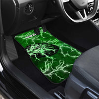Personalized Darts Lightning Green Storm Car Mats with Electric Energy Pattern and Dartboard Graphics - Wonder Print Shop