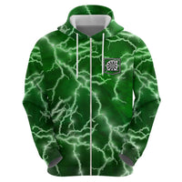 Personalized Darts Lightning Green Storm Hoodie with Electric Energy Pattern and Dartboard Graphics - Wonder Print Shop