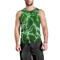 Personalized Darts Lightning Green Storm Men Tank Top with Electric Energy Pattern and Dartboard Graphics - Wonder Print Shop