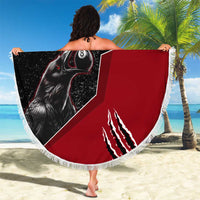 Personalized Raven Billiards Beach Blanket with Dark Cemetery Scene and Red Eye Crow Artwork - Wonder Print Shop