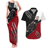 Personalized Raven Billiards Couples Matching Tank Maxi Dress and Hawaiian Shirt with Dark Cemetery Scene and Red Eye Crow Artwork - Wonder Print Shop