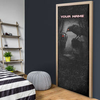 Personalized Raven Billiards Door Cover with Dark Cemetery Scene and Red Eye Crow Artwork - Wonder Print Shop
