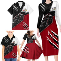 Personalized Raven Billiards Family Matching Long Sleeve Bodycon Dress and Hawaiian Shirt with Dark Cemetery Scene and Red Eye Crow Artwork - Wonder Print Shop