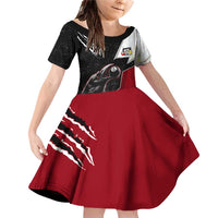 Personalized Raven Billiards Family Matching Off Shoulder Short Dress and Hawaiian Shirt with Dark Cemetery Scene and Red Eye Crow Artwork - Wonder Print Shop