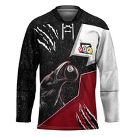 Personalized Raven Billiards Hockey Jersey with Dark Cemetery Scene and Red Eye Crow Artwork - Wonder Print Shop