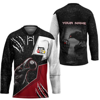 Personalized Raven Billiards Hockey Jersey with Dark Cemetery Scene and Red Eye Crow Artwork - Wonder Print Shop