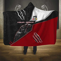 Personalized Raven Billiards Hooded Blanket with Dark Cemetery Scene and Red Eye Crow Artwork - Wonder Print Shop