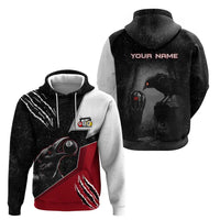 Personalized Raven Billiards Hoodie with Dark Cemetery Scene and Red Eye Crow Artwork - Wonder Print Shop