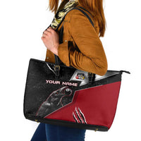 Personalized Raven Billiards Leather Tote Bag with Dark Cemetery Scene and Red Eye Crow Artwork - Wonder Print Shop