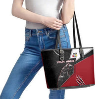 Personalized Raven Billiards Leather Tote Bag with Dark Cemetery Scene and Red Eye Crow Artwork - Wonder Print Shop