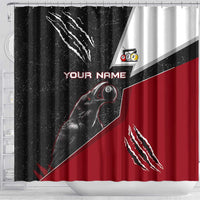 Personalized Raven Billiards Shower Curtain with Dark Cemetery Scene and Red Eye Crow Artwork - Wonder Print Shop