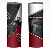Personalized Raven Billiards Skinny Tumbler with Dark Cemetery Scene and Red Eye Crow Artwork - Wonder Print Shop