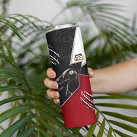Personalized Raven Billiards Skinny Tumbler with Dark Cemetery Scene and Red Eye Crow Artwork - Wonder Print Shop
