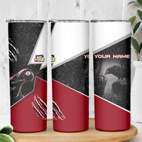 Personalized Raven Billiards Skinny Tumbler with Dark Cemetery Scene and Red Eye Crow Artwork - Wonder Print Shop