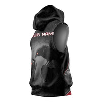 Personalized Raven Billiards Sleeveless Hoodie with Dark Cemetery Scene and Red Eye Crow Artwork - Wonder Print Shop