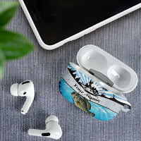 Personalized Crappie Fishing AirPods Case with Lake Water Splash Scene and Sunrise Silhouette Angler Design - Wonder Print Shop