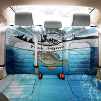 Personalized Crappie Fishing Back Car Seat Cover with Lake Water Splash Scene and Sunrise Silhouette Angler Design - Wonder Print Shop