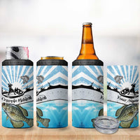 Personalized Crappie Fishing 4 in 1 Can Cooler Tumbler with Lake Water Splash Scene and Sunrise Silhouette Angler Design - Wonder Print Shop