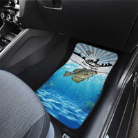 Personalized Crappie Fishing Car Mats with Lake Water Splash Scene and Sunrise Silhouette Angler Design - Wonder Print Shop