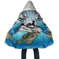 Personalized Crappie Fishing Cloak with Lake Water Splash Scene and Sunrise Silhouette Angler Design - Wonder Print Shop