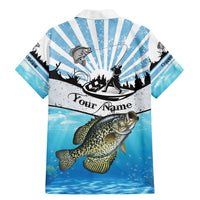Personalized Crappie Fishing Family Matching Mermaid Dress and Hawaiian Shirt with Lake Water Splash Scene and Sunrise Silhouette Angler Design - Wonder Print Shop