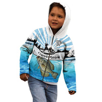 Personalized Crappie Fishing Kid Hoodie with Lake Water Splash Scene and Sunrise Silhouette Angler Design - Wonder Print Shop