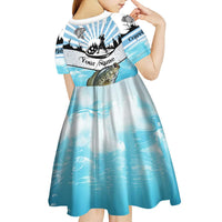 Personalized Crappie Fishing Kid Short Sleeve Dress with Lake Water Splash Scene and Sunrise Silhouette Angler Design - Wonder Print Shop