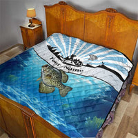 Personalized Crappie Fishing Quilt with Lake Water Splash Scene and Sunrise Silhouette Angler Design - Wonder Print Shop