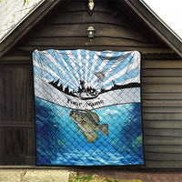 Personalized Crappie Fishing Quilt with Lake Water Splash Scene and Sunrise Silhouette Angler Design - Wonder Print Shop