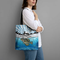 Personalized Crappie Fishing Tote Bag with Lake Water Splash Scene and Sunrise Silhouette Angler Design - Wonder Print Shop