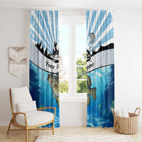 Personalized Crappie Fishing Window Curtain with Lake Water Splash Scene and Sunrise Silhouette Angler Design - Wonder Print Shop