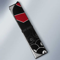 Personalized Billiards Eight Ball Auto Sun Shade with Red Wing Emblem and Black Gradient Bubble Pattern - Wonder Print Shop