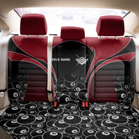 Personalized Billiards Eight Ball Back Car Seat Cover with Red Wing Emblem and Black Gradient Bubble Pattern - Wonder Print Shop