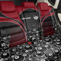 Personalized Billiards Eight Ball Back Car Seat Cover with Red Wing Emblem and Black Gradient Bubble Pattern - Wonder Print Shop