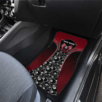 Personalized Billiards Eight Ball Car Mats with Red Wing Emblem and Black Gradient Bubble Pattern - Wonder Print Shop