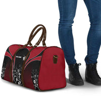 Personalized Billiards Eight Ball Travel Bag with Red Wing Emblem and Black Gradient Bubble Pattern - Wonder Print Shop