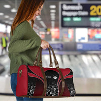 Personalized Billiards Eight Ball Travel Bag with Red Wing Emblem and Black Gradient Bubble Pattern - Wonder Print Shop