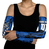 Personalized Motocross Rider Arm Sleeves with Blue Graffiti Splash Pattern - Wonder Print Shop