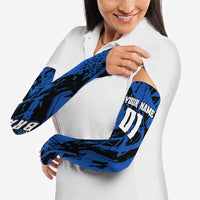 Personalized Motocross Rider Arm Sleeves with Blue Graffiti Splash Pattern - Wonder Print Shop