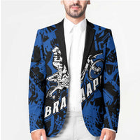 Personalized Motocross Rider Blazer with Blue Graffiti Splash Pattern - Wonder Print Shop