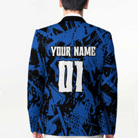 Personalized Motocross Rider Blazer with Blue Graffiti Splash Pattern - Wonder Print Shop