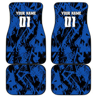 Personalized Motocross Rider Car Mats with Blue Graffiti Splash Pattern - Wonder Print Shop