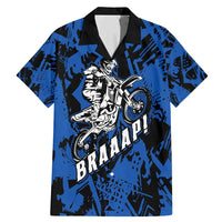 Personalized Motocross Rider Family Matching Mermaid Dress and Hawaiian Shirt with Blue Graffiti Splash Pattern - Wonder Print Shop