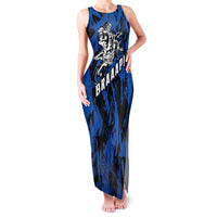 Personalized Motocross Rider Family Matching Tank Maxi Dress and Hawaiian Shirt with Blue Graffiti Splash Pattern - Wonder Print Shop