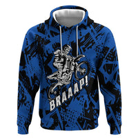 Personalized Motocross Rider Hoodie with Blue Graffiti Splash Pattern - Wonder Print Shop
