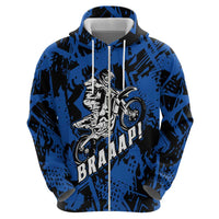 Personalized Motocross Rider Hoodie with Blue Graffiti Splash Pattern - Wonder Print Shop