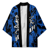 Personalized Motocross Rider Kimono with Blue Graffiti Splash Pattern - Wonder Print Shop