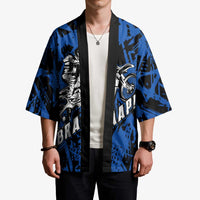 Personalized Motocross Rider Kimono with Blue Graffiti Splash Pattern - Wonder Print Shop